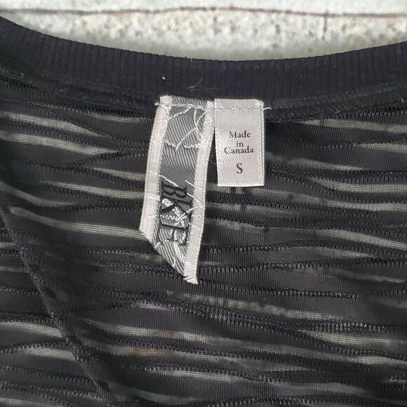 Maurices Women’s Sheer Glitter Long Sleeve Top Black Size Small Stretch Fitted - Picture 5 of 7